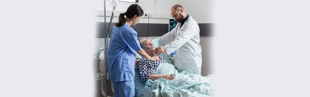 Medical team examining elderly patient, 24/7 concussion treatment at Express ER Temple.